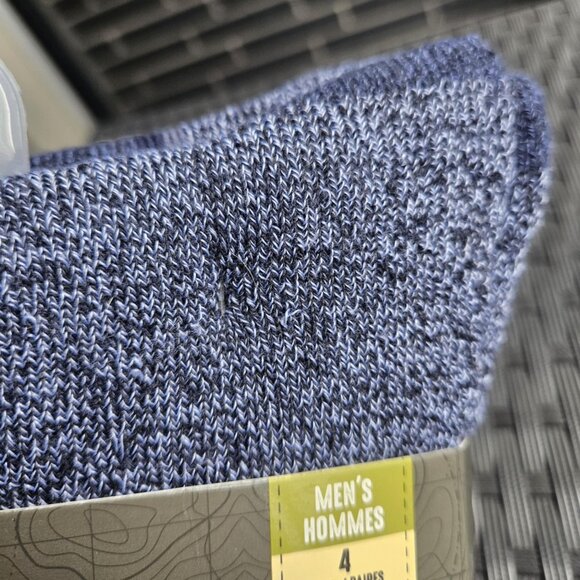 💥$10 ADD ON - 💫NWT Mountain Ridge Men's Thermal Blue Socks 4 Pack Size 10-13 - Picture 3 of 7